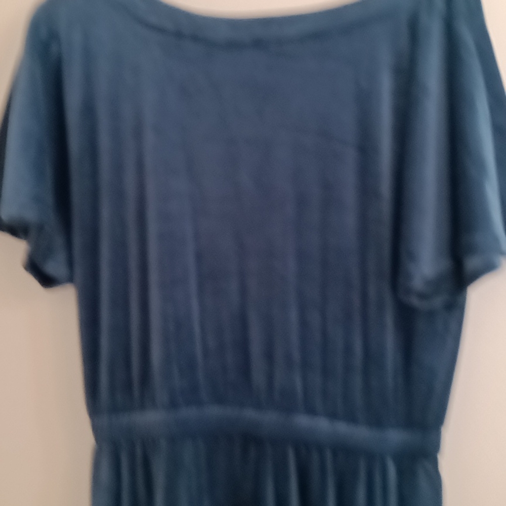 Stunning  velour pretty blue jumpsuit. New without tags.